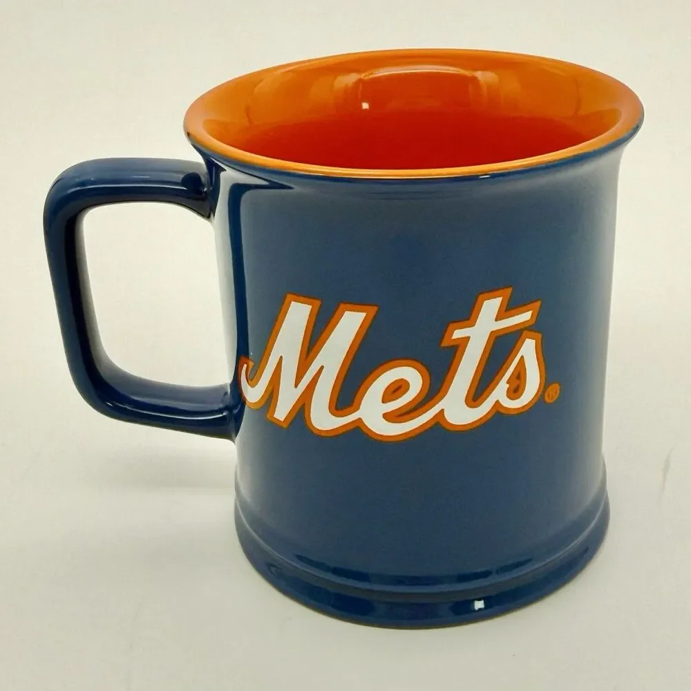 NEW YORK METS Blue Orange Coffee Cup Mug Ceramic Major League Baseball MLB Fans